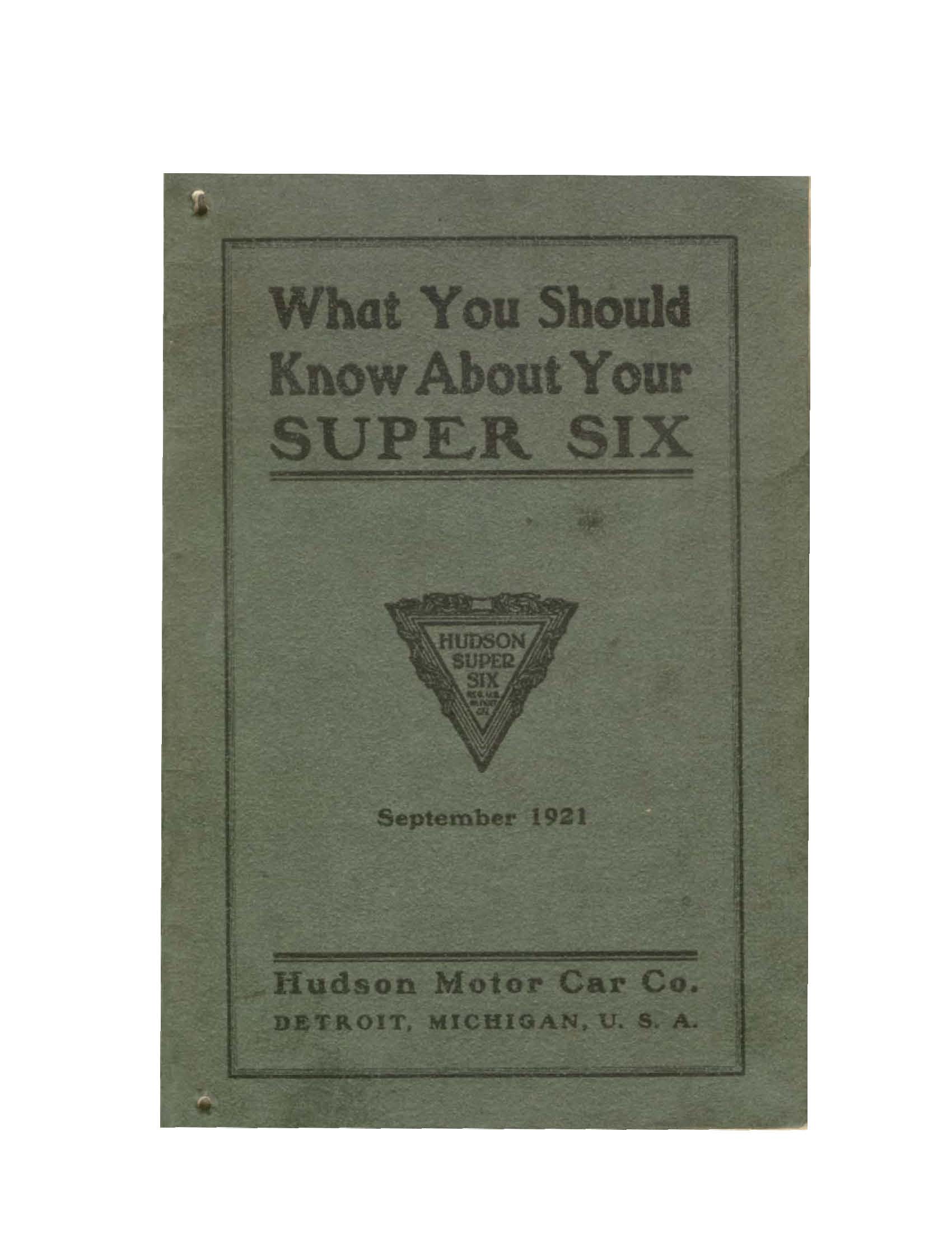 1921 Hudson Super-Six Service Manual Page 18